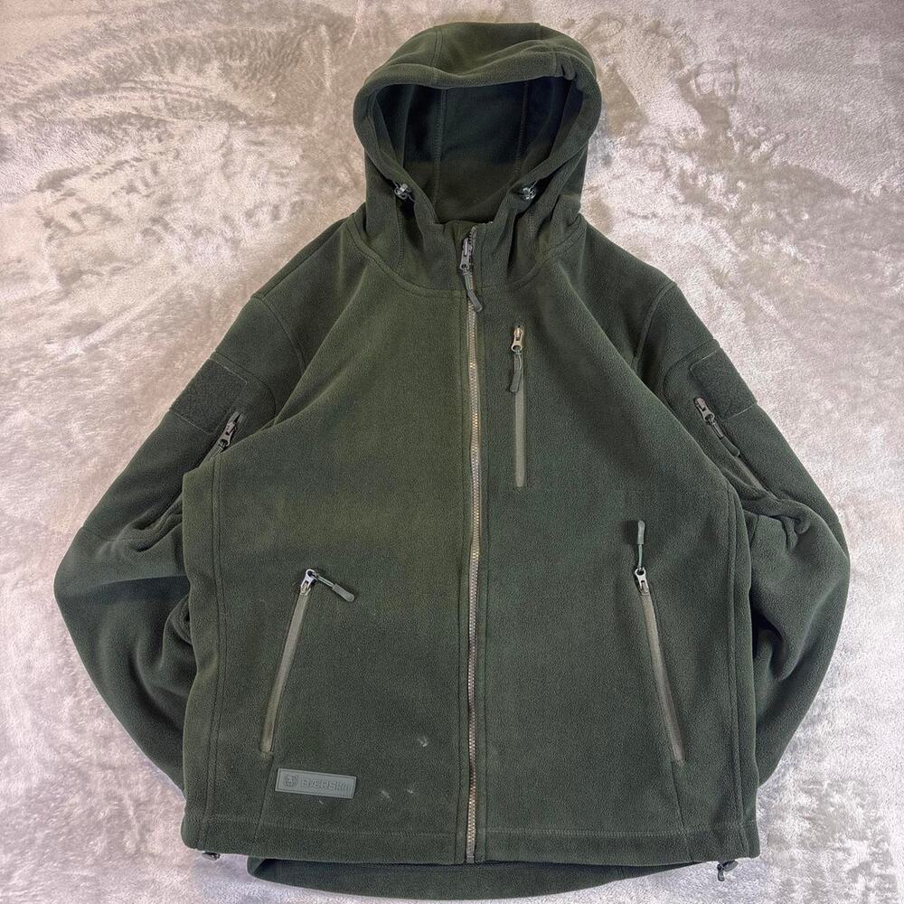 Baerskin Tactical Hoodie Men’s Large Dark Green 4 Zip Fleece Jacket